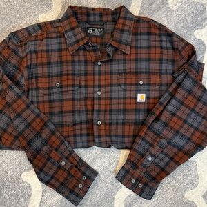 Carhartt Checkered Shirt in Orange and Black